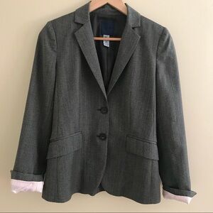 J Crew Wool Blazer Pink Pin Stripe Lining